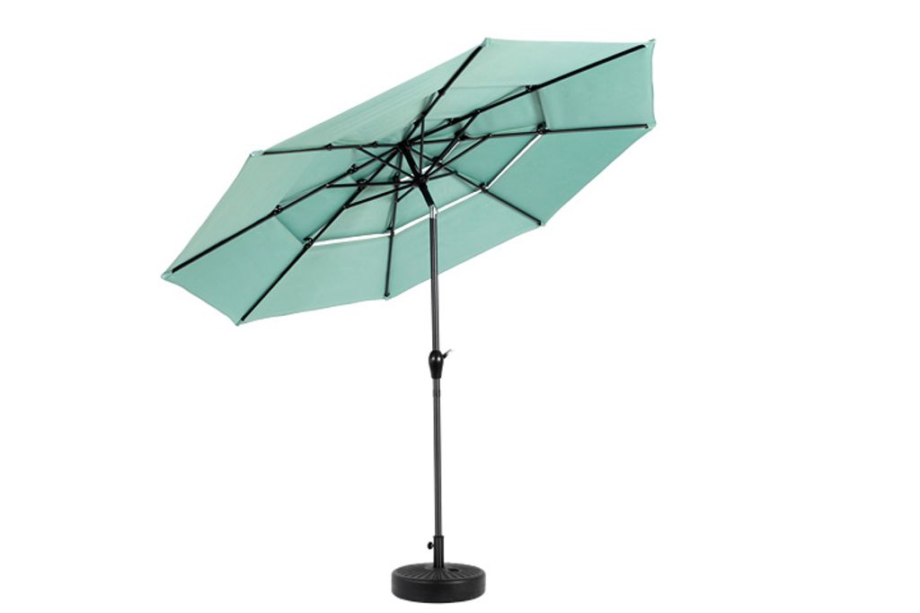 okwish Sonnenschirm Gartenschirm Ampelschirm Balkonschirm mit Kurbel Sonnenschutz 294x294 cm(L × B),Hellgrün