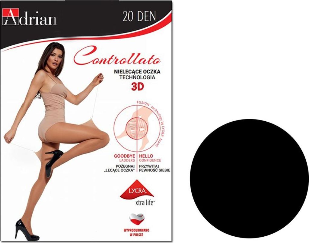 Maschenlose Strumpfhose 20 den 2 Nero
