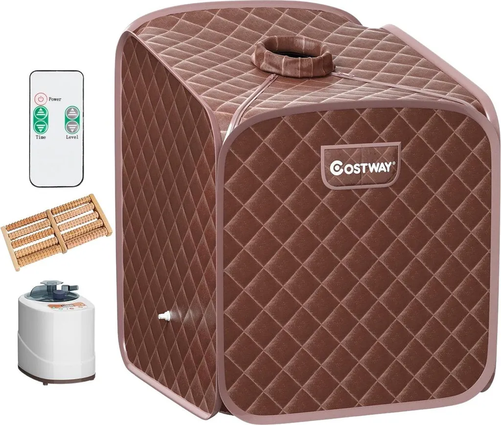 Cabine de Sauna Portable Intérieure Café avec 9 Niveaux de Température