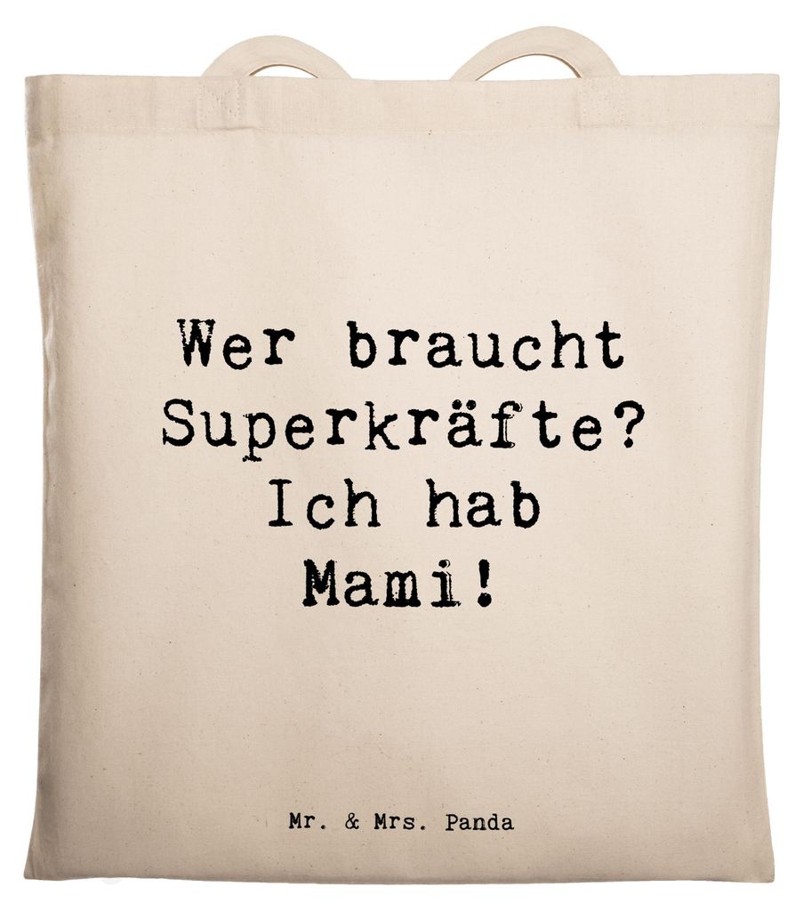 Mr. & Mrs. Panda Schultasche Spruch Mami Magie - Transparent - Geschenk, Shopping Tasche, Tote Bag, Verwandte, stofftasche baumwolle, Alltag, Weihn...