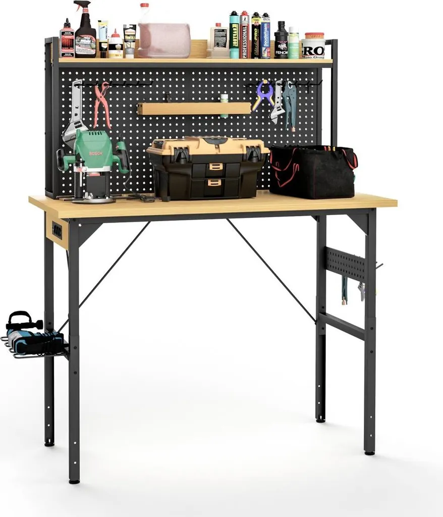 Établi ergonomique mobile : travaillez sans douleur avec cet établi noir