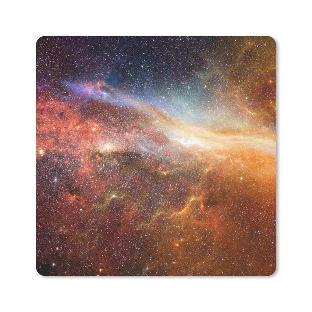 MuchoWow Mauspad Mousepad Sterne - Weltraum - Orange 30x30 cm - Mousepads - Maus Mat - Pad - Mausunterlage - Gaming