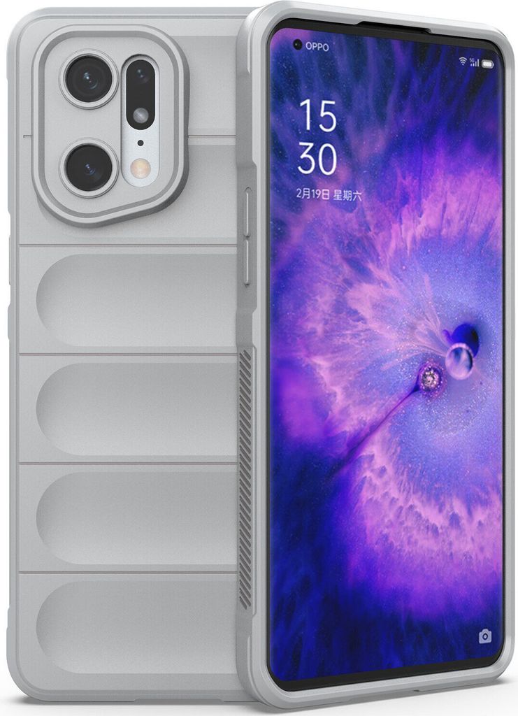 OPPO Find X5 Hülle, Weich TPU Silikon Stossfest Anti-rutsch Schutzhülle für OPPO Find X5 Grau