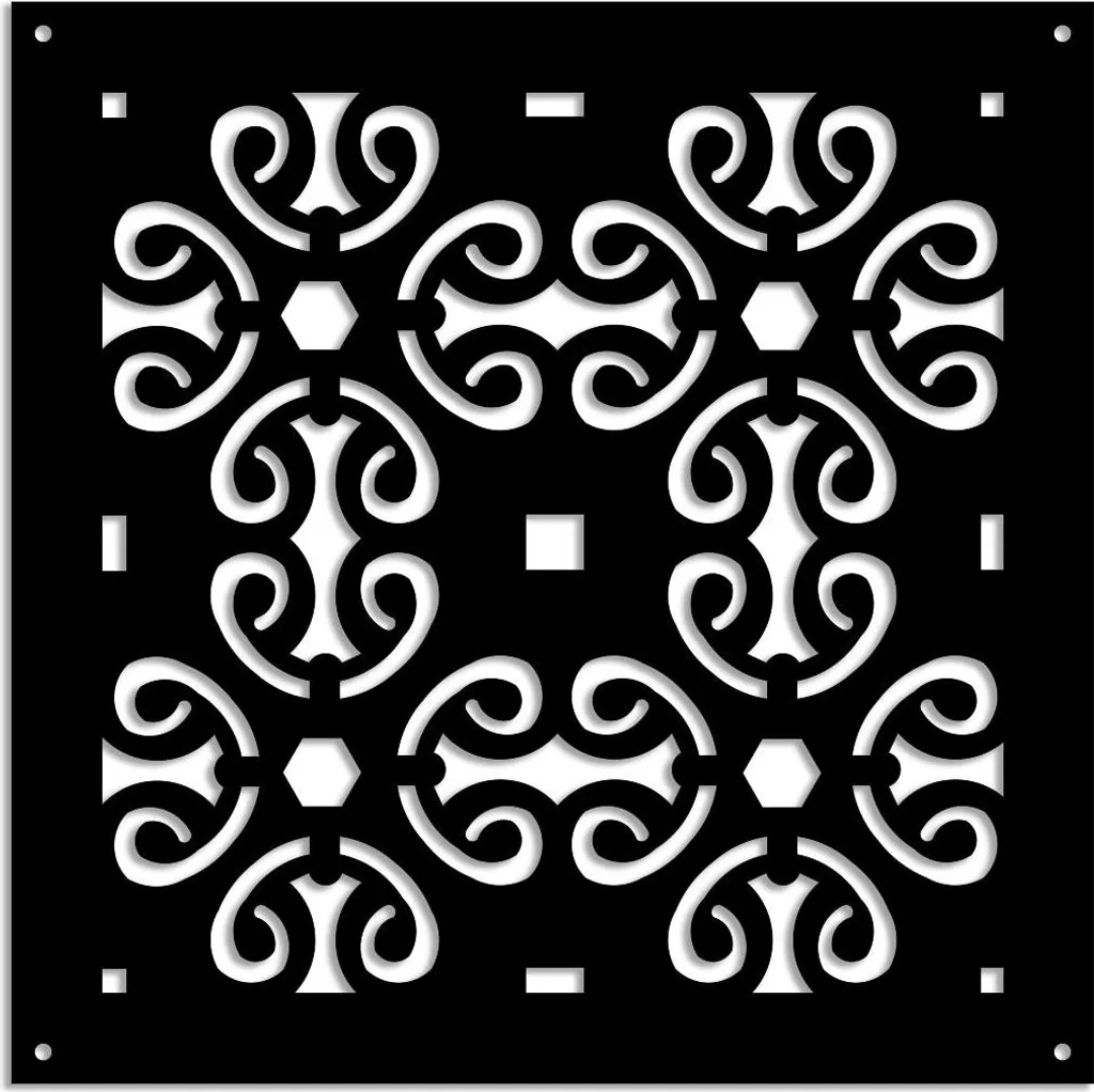 OLD KEY - Pannello in PVC traforato - Parasole 73x73 cm nero