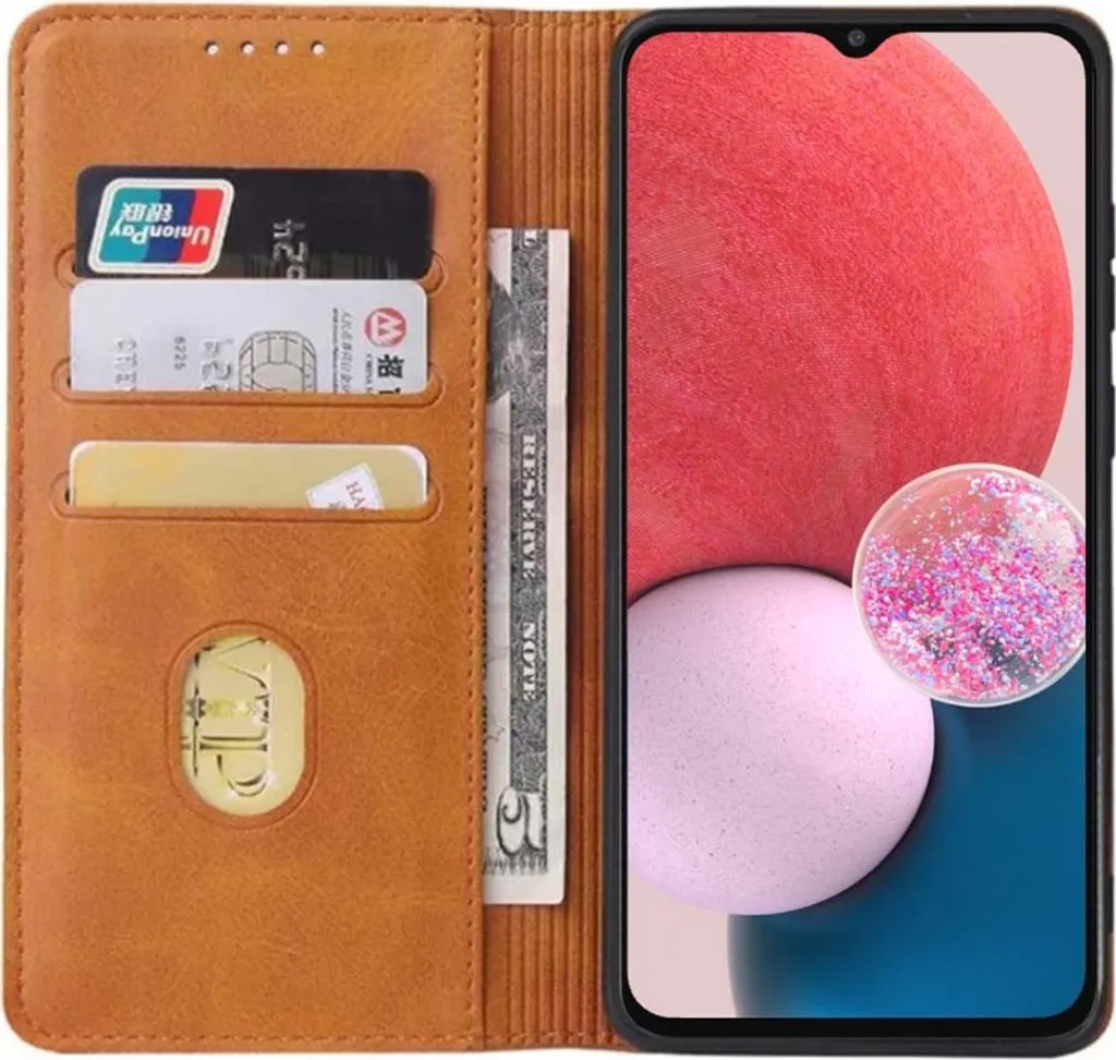 Cover Portafoglio Samsung A13 4G: Protezione Business Ecopelle Marrone