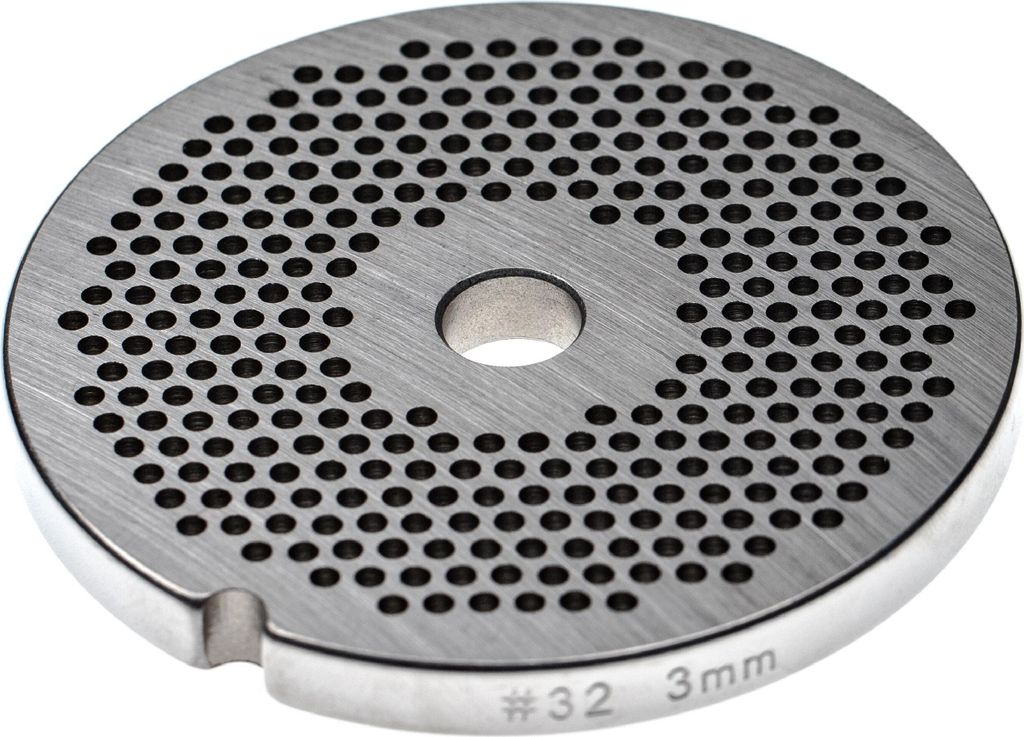 vhbw Lochscheibe Gr. 32 kompatibel mit KBS Fleischwolf - Lochdurchmesser 3mm, 13,4mm Bohrung, Edelstahl