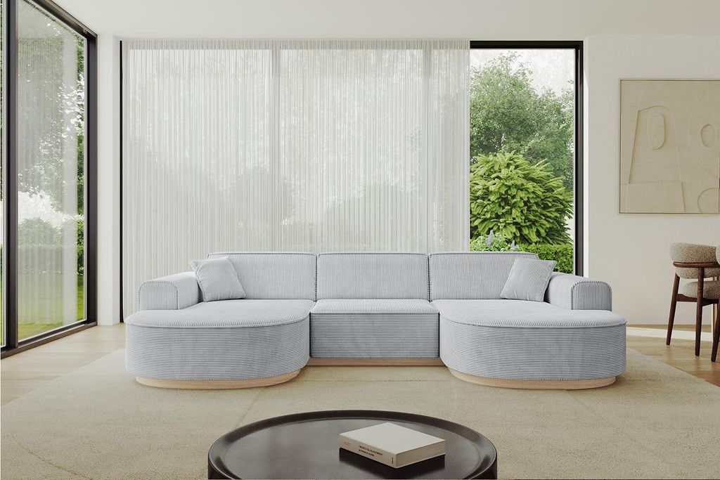 ALTDECOR Ecksofa in U-Form MARI-U1-v1 -303x171x83 cm Grau - Corner Sofa Bett Eckcouch Couch L-Form Wohnlandschaft Cauchsofa