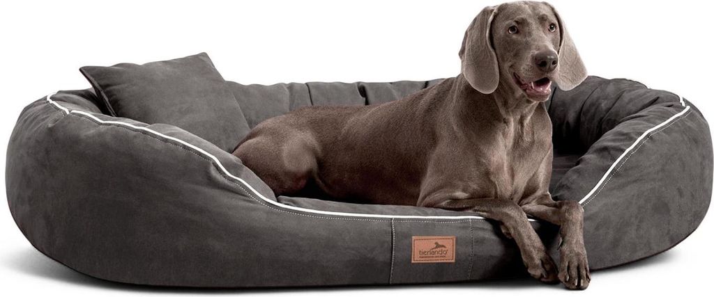 tierlando Orthopädisches Hundebett MARLON VISCO PLUS Velours - Größe: 170x110cm | Farbe: 02 Graphit