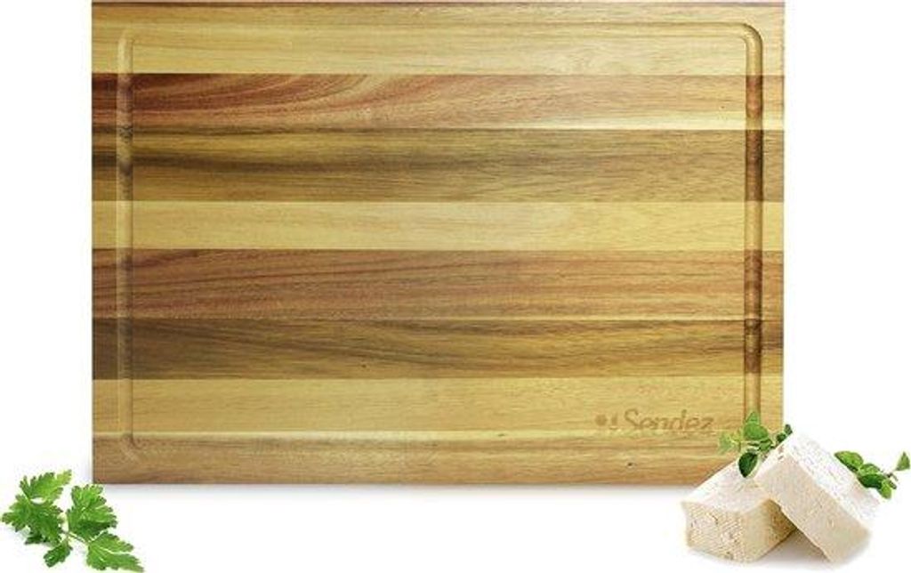 Holzservierplatte aus Akazie, 40x30 cm, Küchenzentertisch.