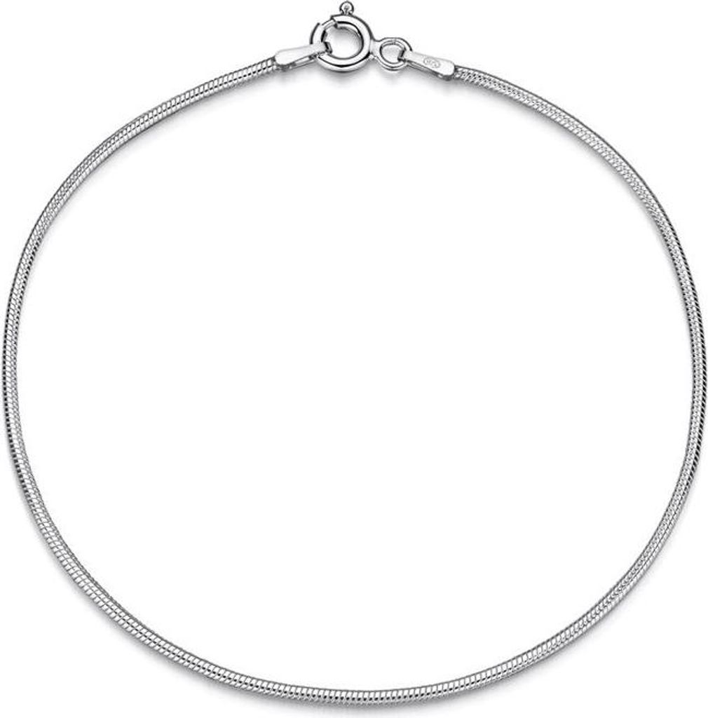 SILBERKETTEN STORE Schlangenkette Armband 1,2mm - 925 Silber, Länge wählbar von 16-25cm - 17cm