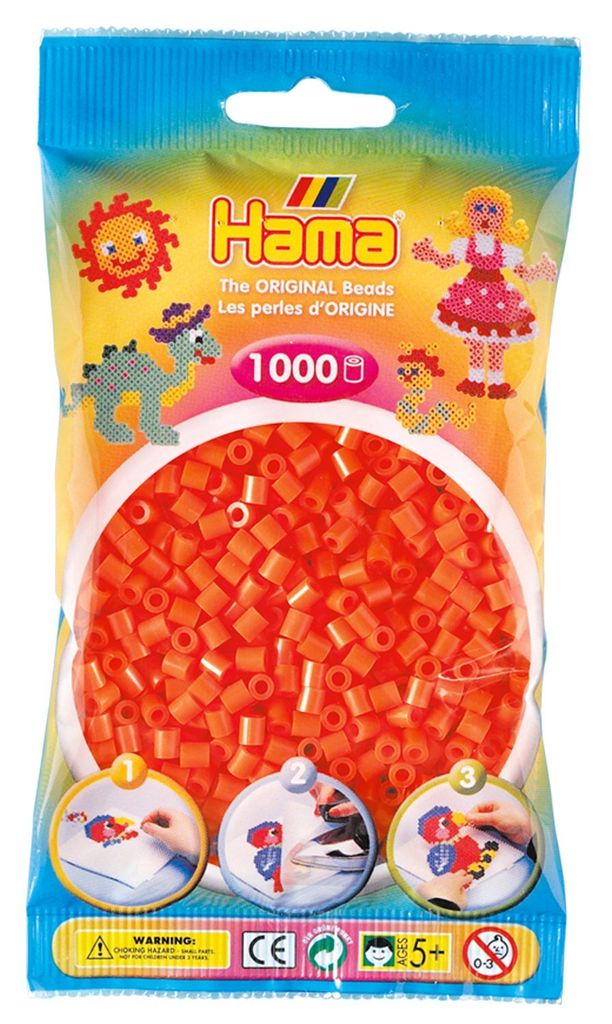 Dan Import Hama® nažehlovací korálky, oranžové, 1 000 kusů. Obrázek produktu 