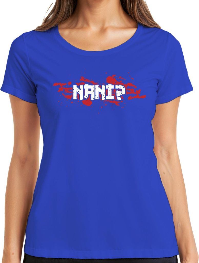 NANI? Anime Manga Ästhetik Otaku Japan Meme Gaming Japanisch Damen T-Shirt, Blau, 3XL