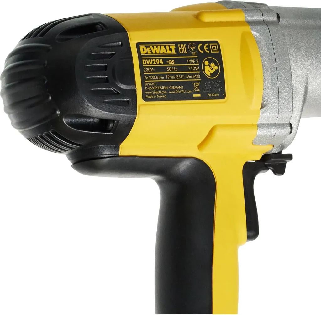 Clé à chocs 440Nm DeWALT DW294 710W : Couple élevé et prise 3/4 pouce - 4