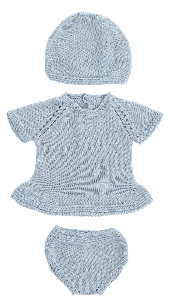 Habits poupée 40cm en coton bio avec fermetures adaptées aux enfants