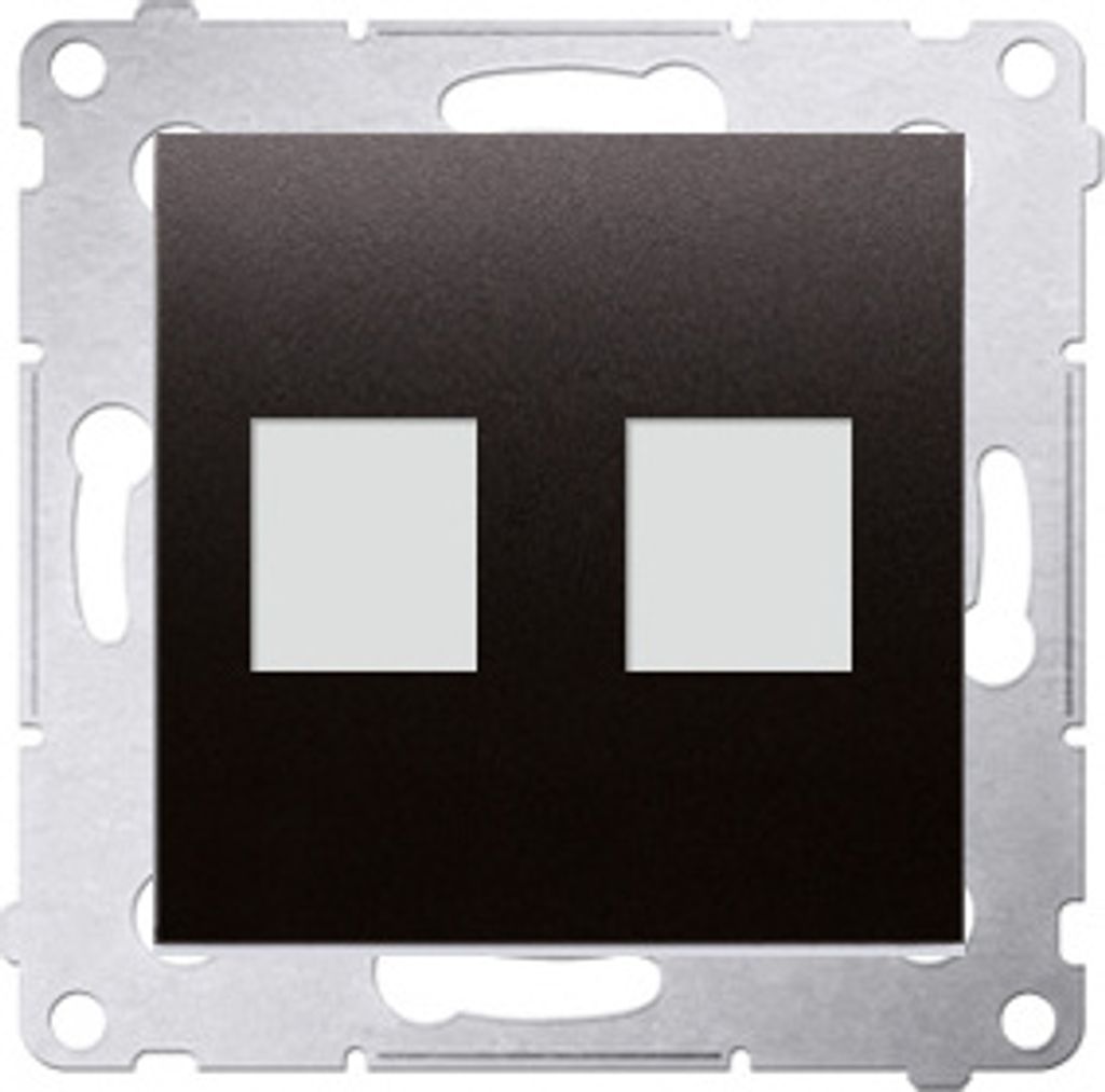 Abdeckung für Telefon- und Datensteckdose (Modul) 2fach auf Keystone anthrazit DKP2.01/48