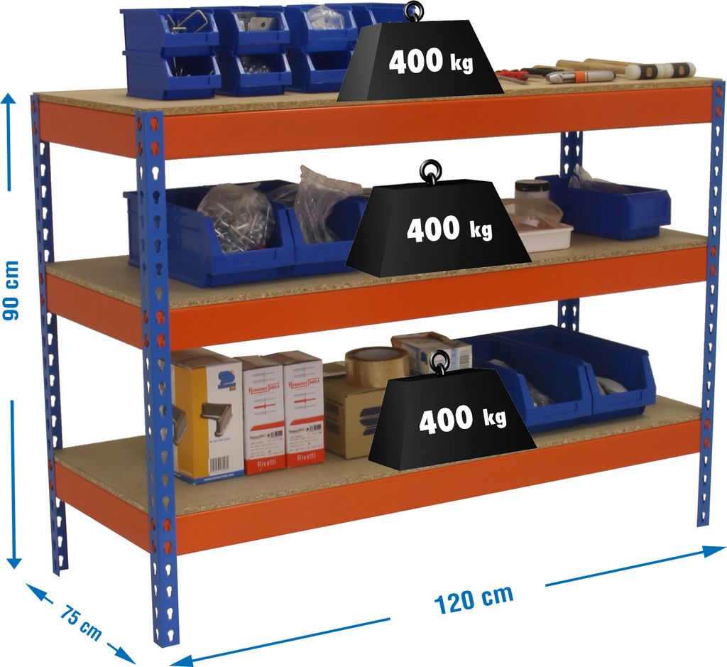 Arbeitstisch und Montage aus Metall ohne Parafuses SIMONWORK BASIC 3 901275-3 BLAU/ORANGE/HOLZ