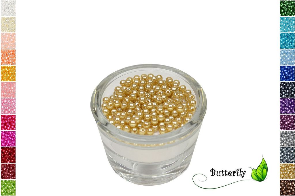 200 Wachsperlen 4mm, Farbe:altgold 686