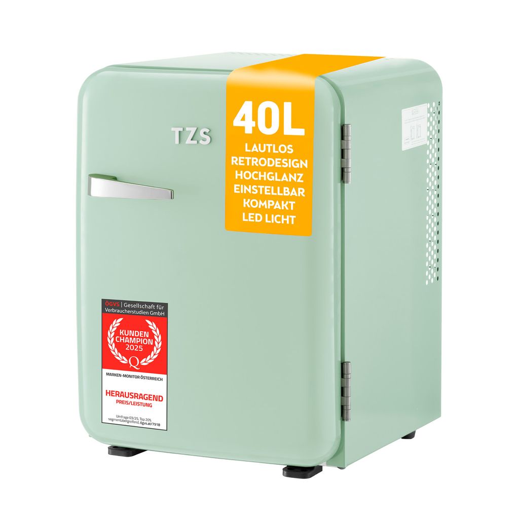 TZS First Austria - Retro Mini Kühlschrank 40L lautlos - Produktbild 