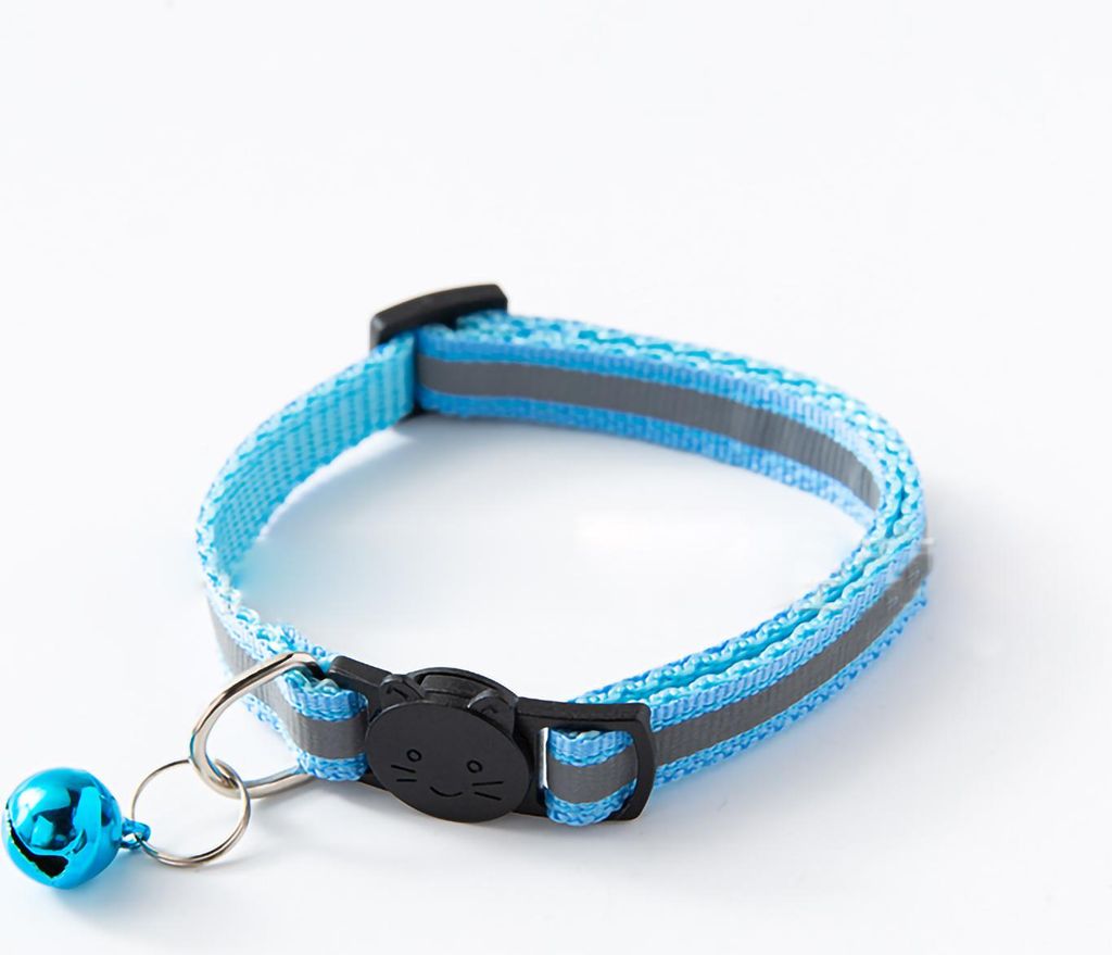 Pet Bell Collar Safety Schnalle Verstellbare reflektierende Katze mit für Hunde Welpen Kittensky Blau