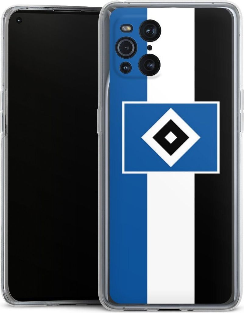 DeinDesign Handyhülle für Oppo Find X3 Pro Silikon Hülle Case Smartphone Schutzhülle HSV Hamburger SV Streifen