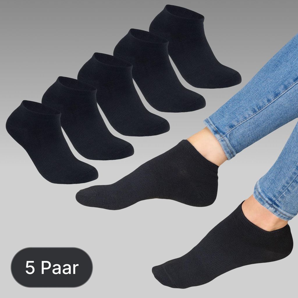 Kurzsocken ohne Naht Uni Baumwolle Sneakersocken Damen Produktbild 