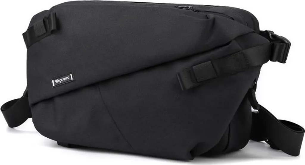 Sac Bandoulière Homme INF en Nylon Noir - Sacoche Épaule avec Sangle