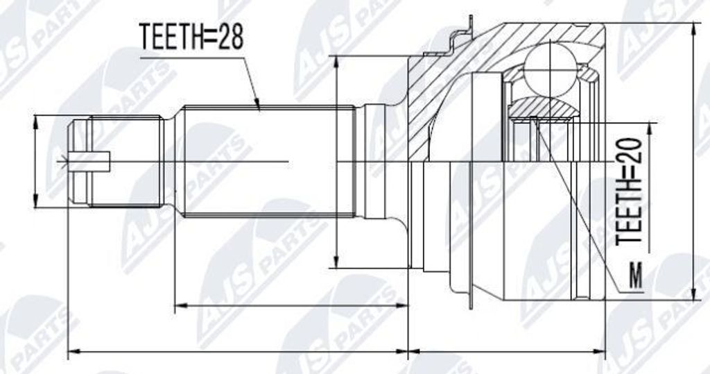 NTY Gelenksatz Antriebswelle Hinten Links Hinten Rechts für HONDA CR-V III (RE) NPZ-HD-047