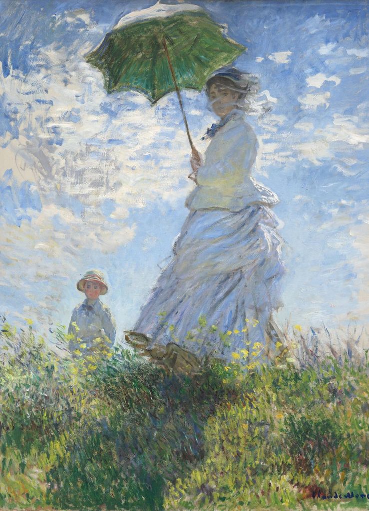 Plakat 13x18cm Madame Monet und ihr Sohn, Monet Vintage