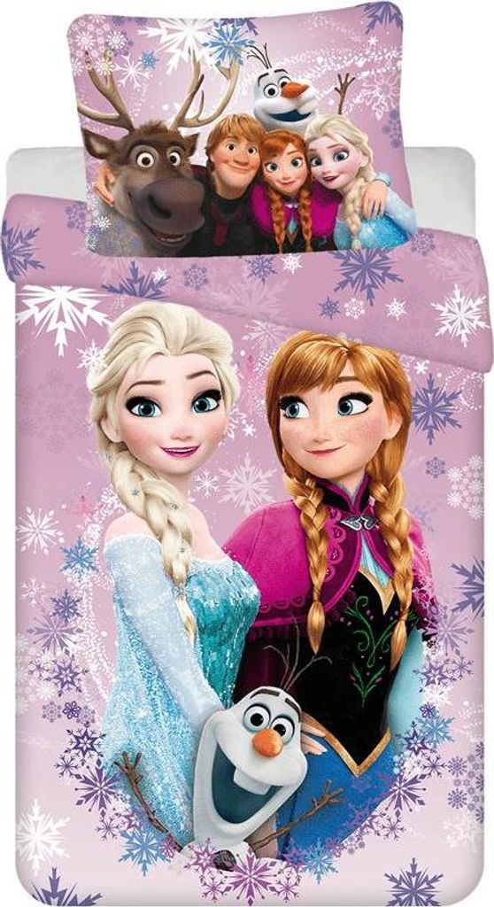 Frozen peuterdekbedovertrek Snowflakes - 100 x 135 cm - Productafbeelding 