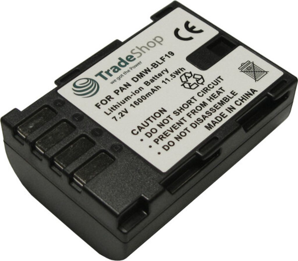 Trade-Shop Li-Ion Akku 1600mAh ersetzt DMW-BLF19 DMW-BLF19E passend für Panasonic Lumix DC-GH5 DC-G9 DC-GH9 DMC-GH3 DMC-GH4 Ersatz Batterie