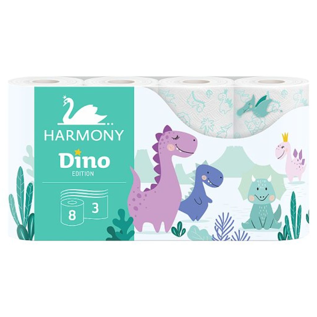 Carta igienica 3 veli HARMONY SOFT DINO - 8 pz 30501 Immagine del prodotto 