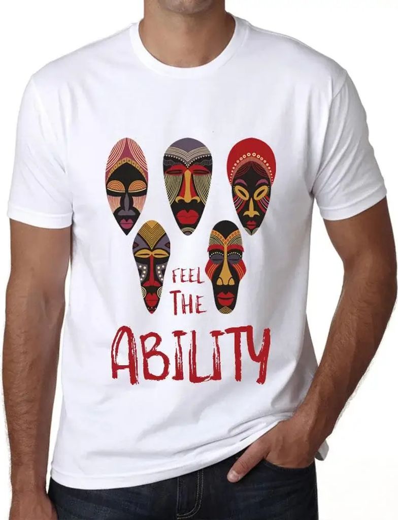 Herren Grafik T-Shirt Native fühlen die Fähigkeit – Native Feel The Ability – Öko-Verantwortlich Vintage Jahrgang Kurzarm Lustige Druck Gebu...