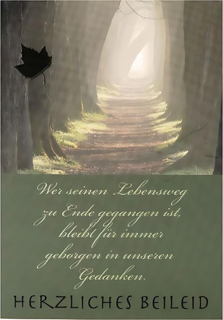 Trauerkarte Motiv 19, Wer seinen Lebensweg zu Ende gegangen...