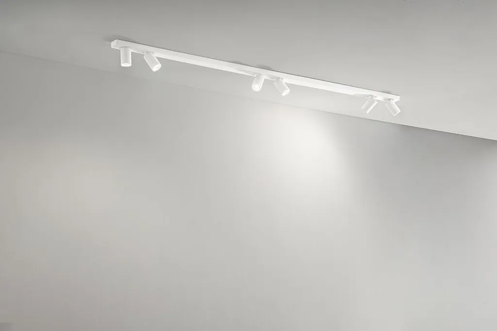 Luminaire design 6 spots GU10 orientables - Métal blanc mat Perenz