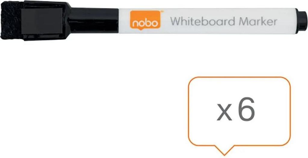 6x Nobo Marker 2104184 3mm integr. Wischer sw Image du produit 