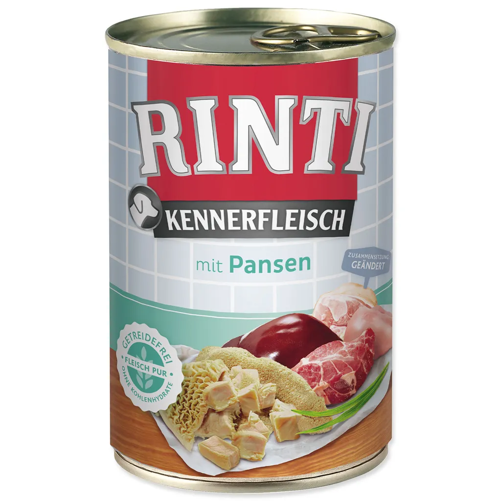 Pâtée pour Chien Rinti à la Panse Verte : Lot de 12 Boîtes de 400g Expert