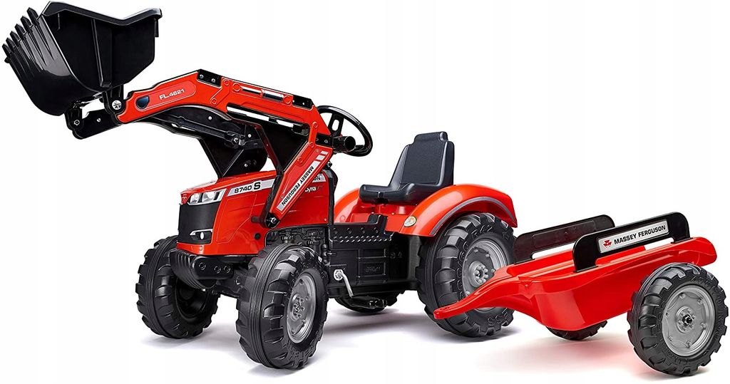 Falk Massey Ferguson Roter Trettraktor mit Anhänger ab 3 Jahren