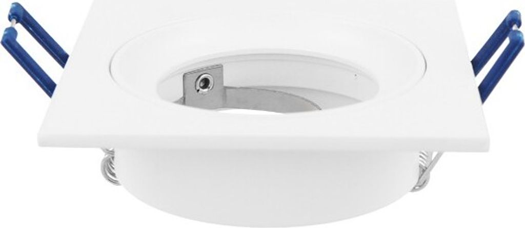 Einbaustrahler GU10 Einbaurahmen Einbauleuchte Ø75mm Bohrloch Aluminium inkl. GU10 Fassung für LED Leuchmittel Weiß, Eckig