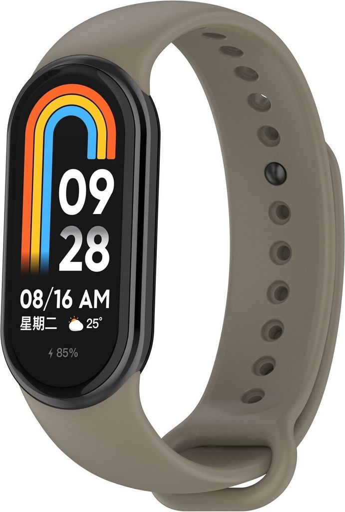 Strap-it Xiaomi Smart Band 8 Silikon Armband (Dunkelgrau)