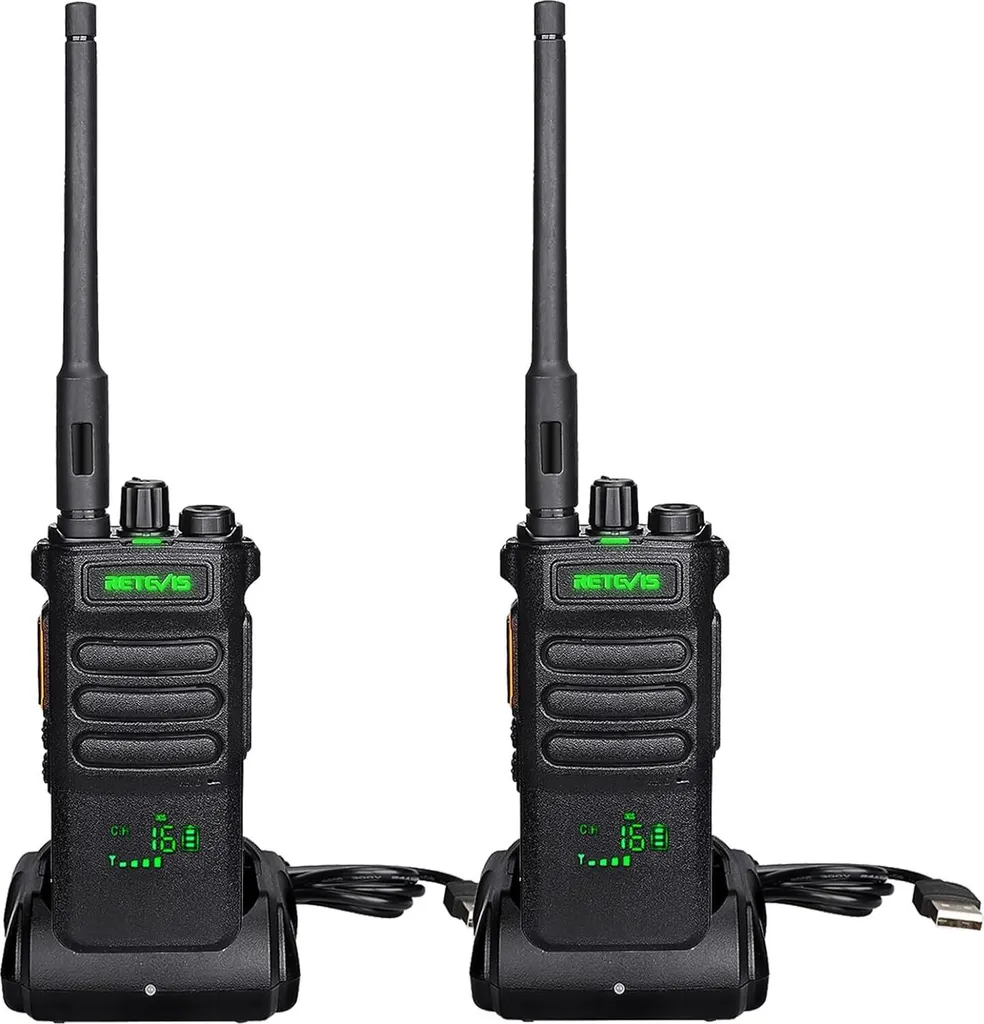 Radio Talkie-walkie Professionnel Longue Portée RT86 Écran LCD Noir
