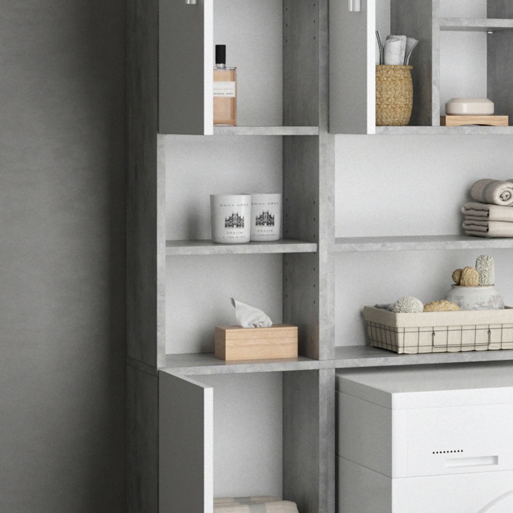 Vicco Badschrank Luis, 32 x 190 cm, Beton/Weiß Produktbild 5