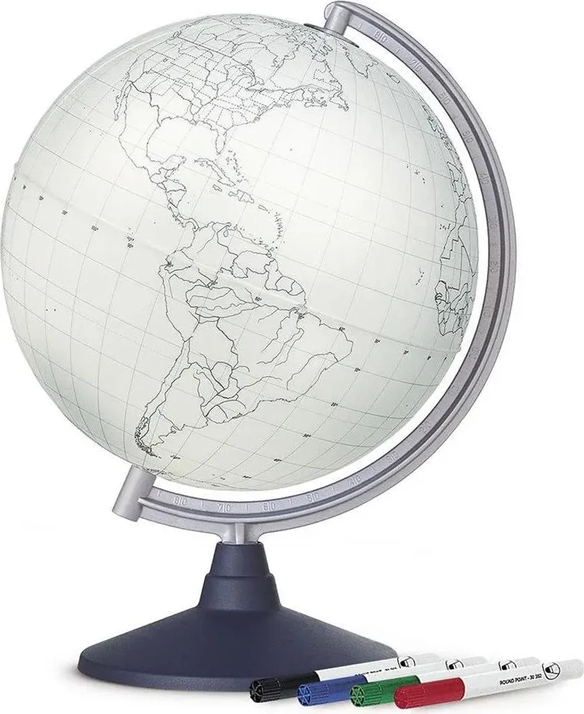 Globe terrestre éducatif à peindre pour activité manuelle