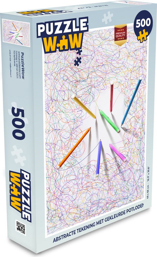 MuchoWow Puzzle 500 Teile Abstrakte Zeichnung mit Buntstiften - Denken - Spiel - Toy