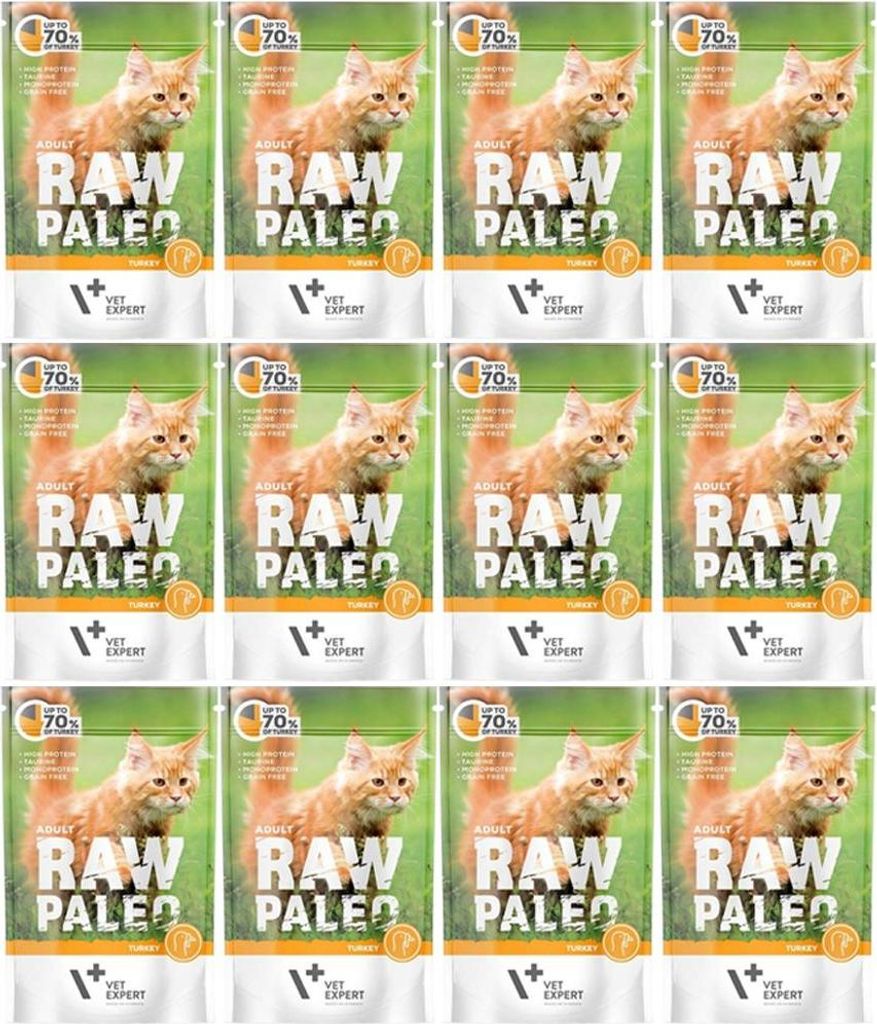RAW PALEO Adult Cat Turkey – Nassfutter für Katzen – 100 g