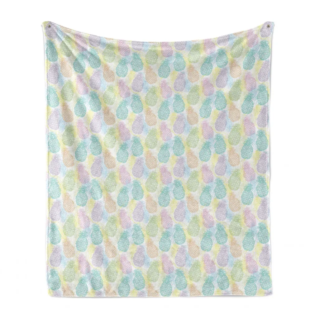 Coperta Plaid ABAKUHAUS Pile Flanella Ananas 125x175cm Multicolore