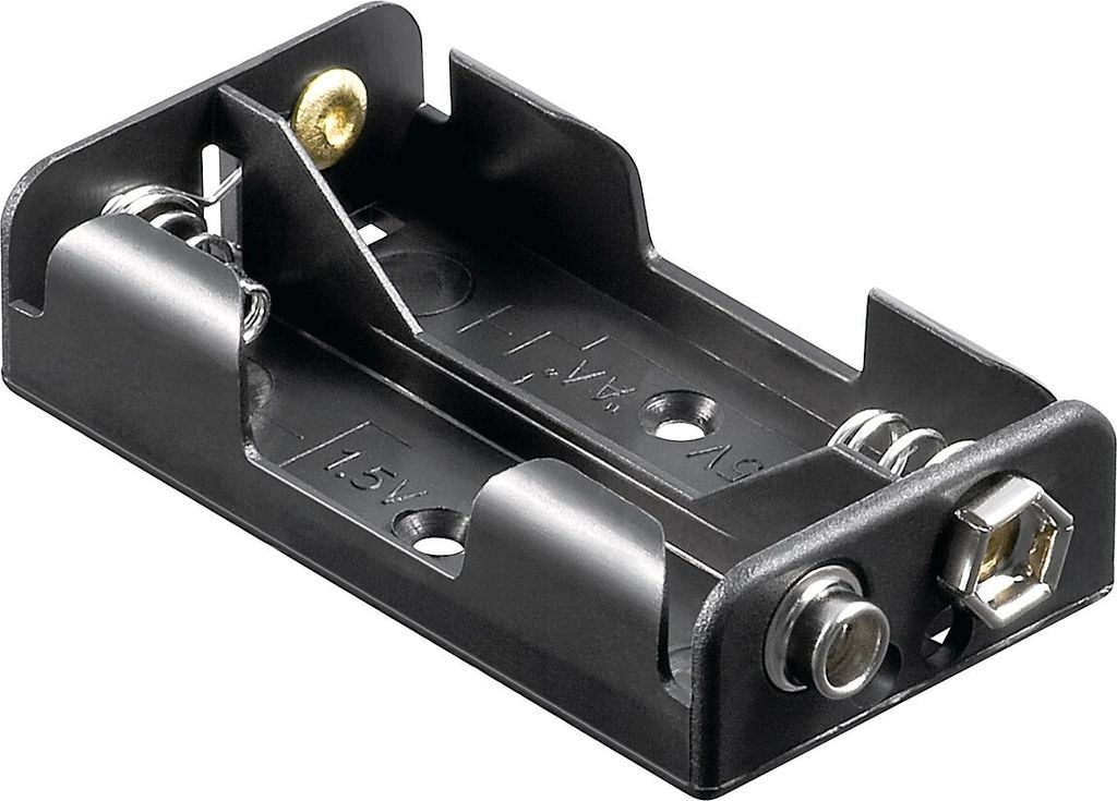 Wentronic 2x AA (Mignon) Batteriehalter, Druckknopf, Produktbild 