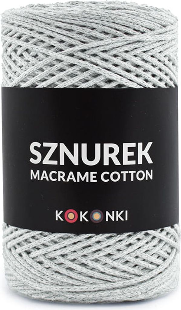 Makramee Baumwollschnur 2mm Hellgrau 200m Rolle Produktbild 