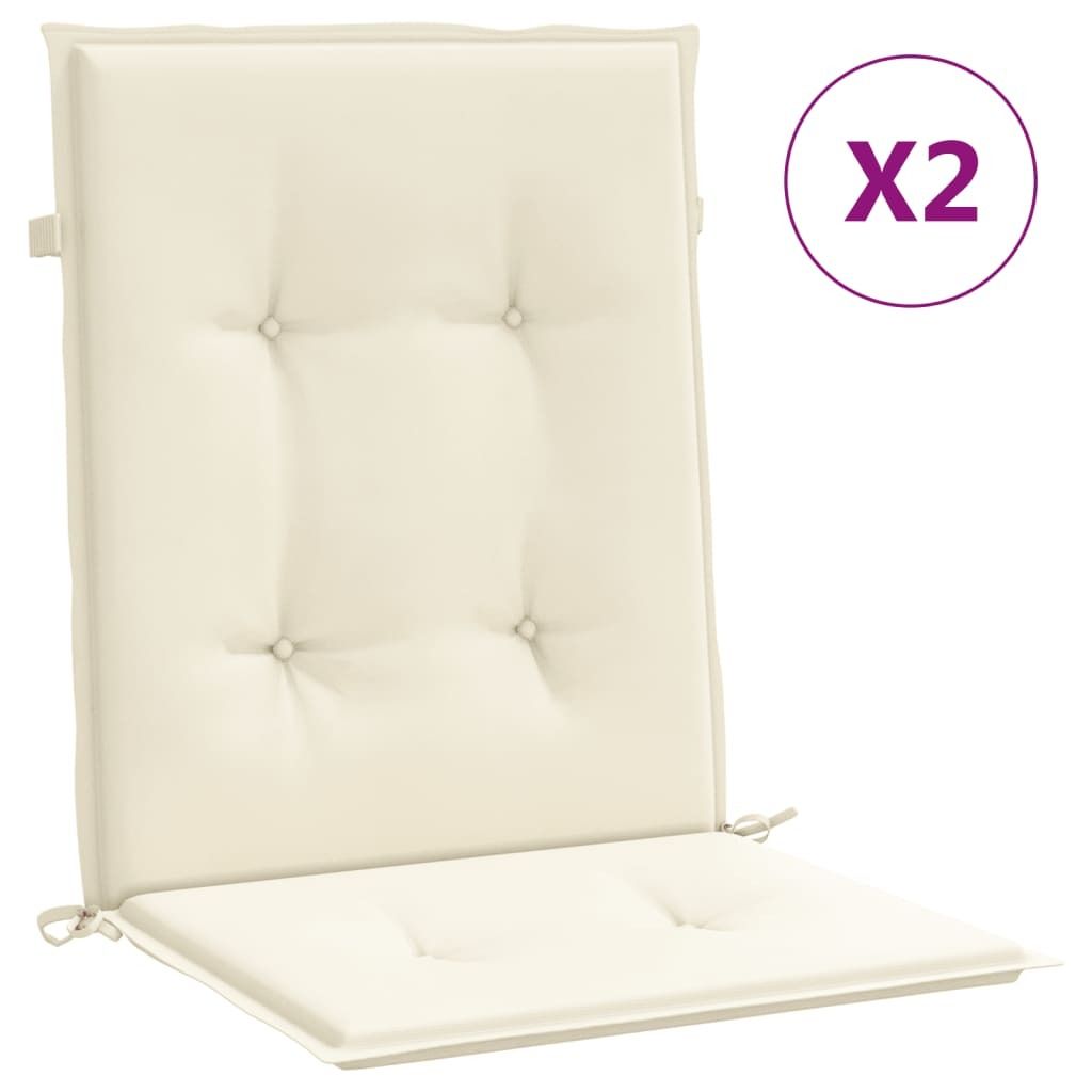 vidaXL Gartenstuhlauflagen für Niedriglehner 2 Stk. Creme 100x50x3 cm