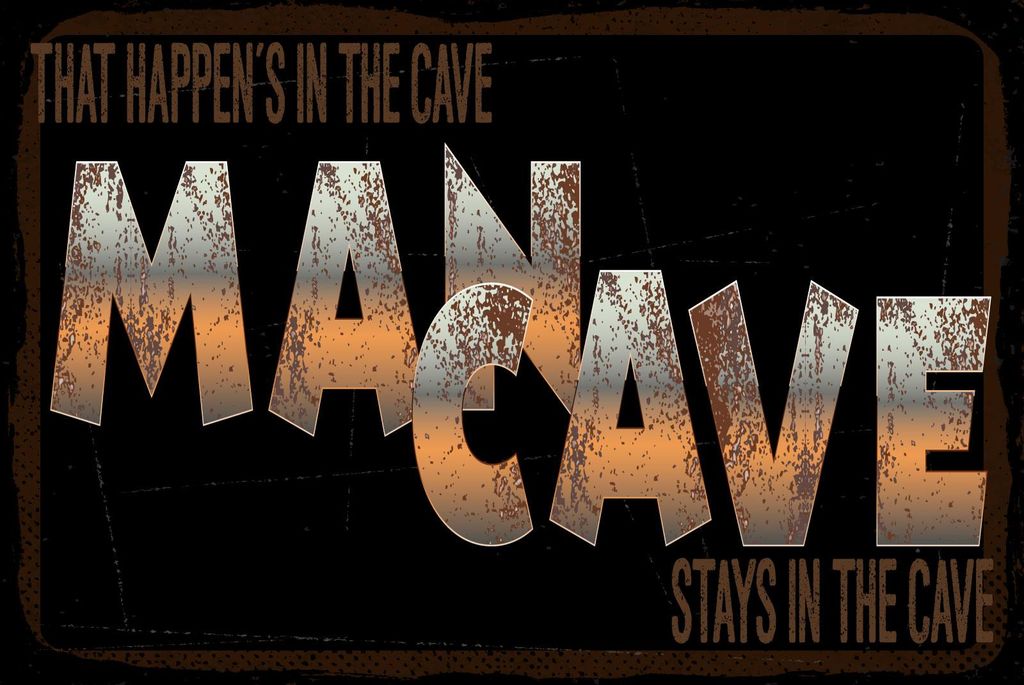 vianmo Holzschild 30x40 cm That happen ́s in Man cave braunes Deko Schild