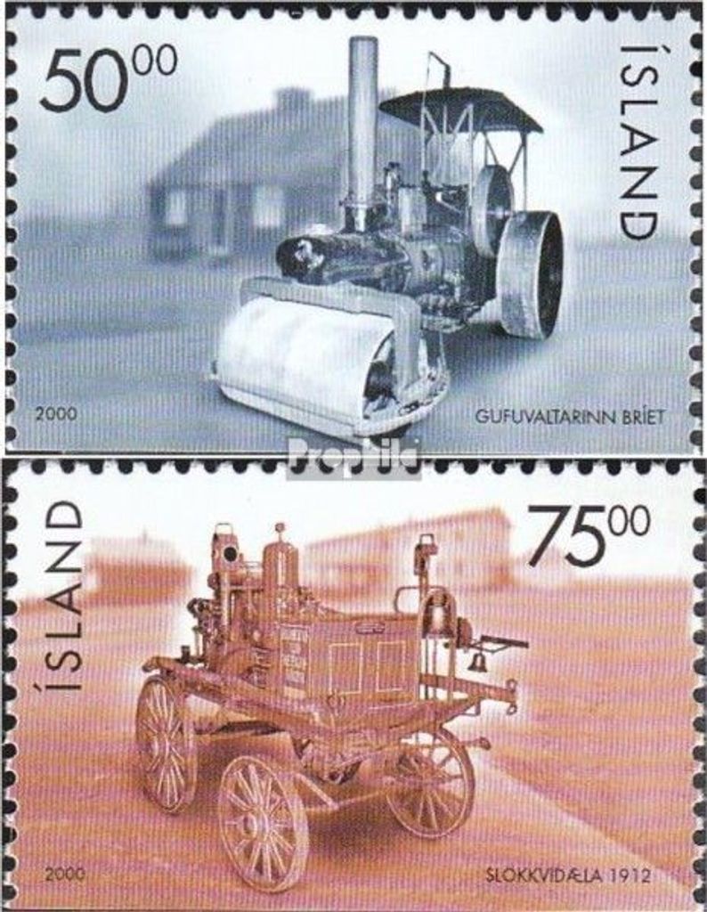 Briefmarken Island 2000 Mi 949Du-950Du (kompl.Ausg.) postfrisch Historische Fahrzeuge
